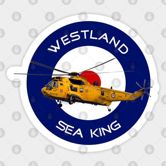 Westland Sea King Search and rescue helicopter in RAF roundel Sticker by AJ techDesigns